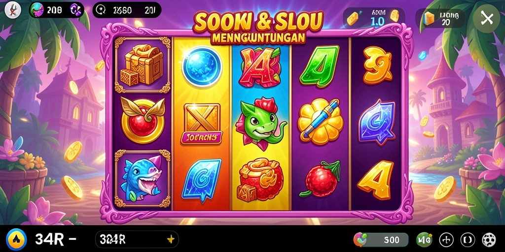 Screenshot menunjukkan pengalaman gameplay slot yang mengasyikkan di 34R.