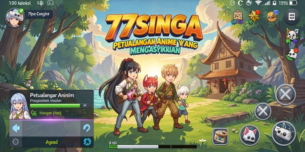 Screenshot gameplay 77SINGA yang menunjukkan aksi seru karakter anime.