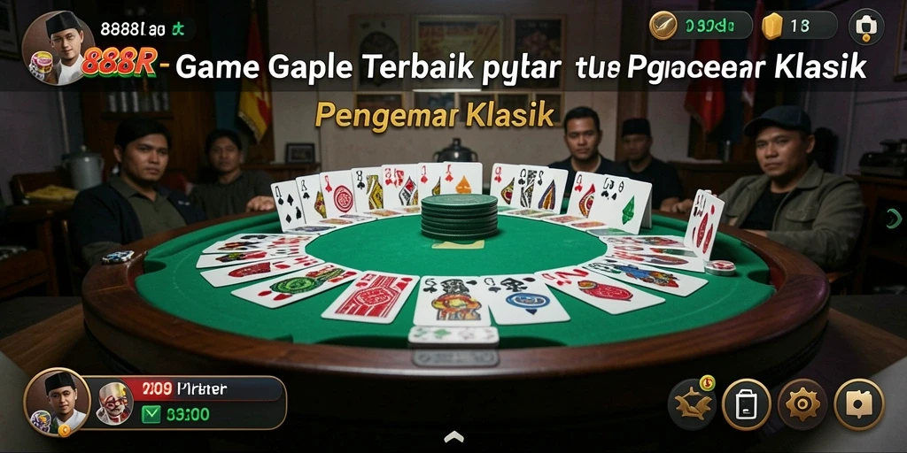 Screenshot menunjukkan antarmuka gameplay Gaple yang menarik di 888R.