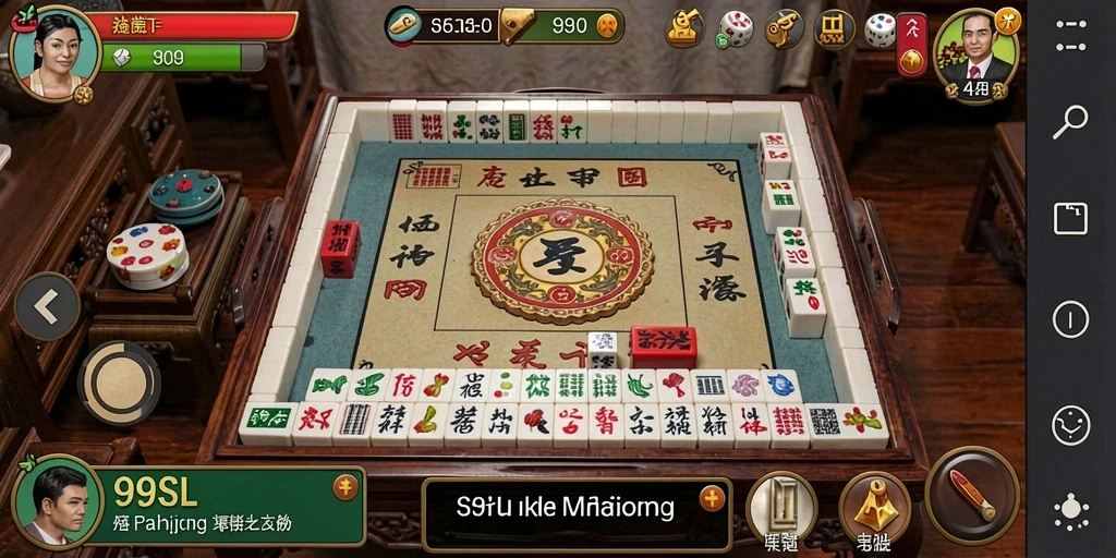 Screenshot menampilkan gameplay Mahjong yang mendebarkan di 99SL.