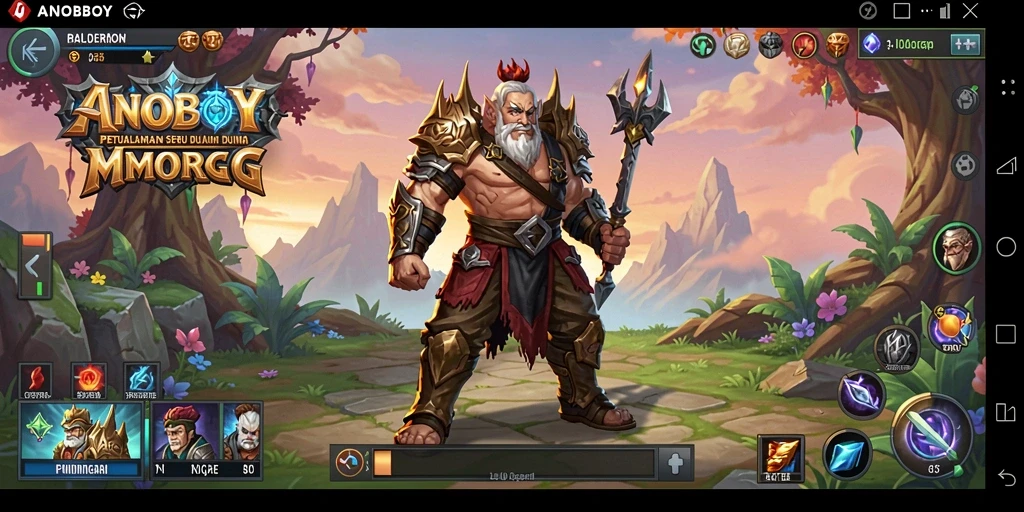 Tampilan gameplay ANOBOY yang dinamis dan menarik di dunia MMORPG.