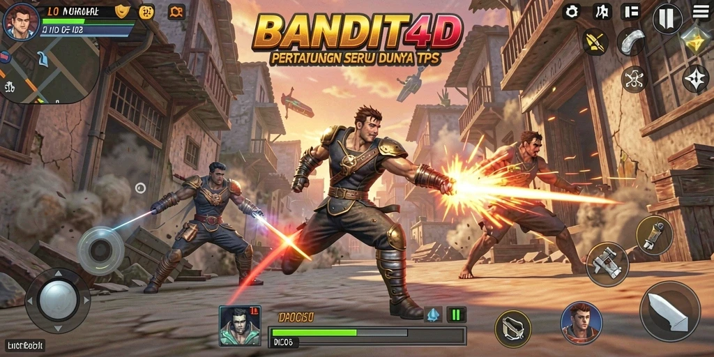 Tangkapan layar menampilkan aksi seru dalam BANDIT4D.