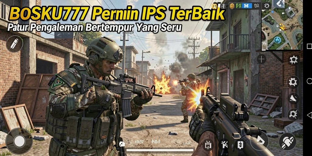 Screenshot gameplay BOSKU777 menampilkan aksi pertempuran yang intens.