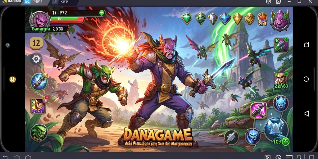 Tangkapan layar gameplay DANAGAME menunjukkan aksi seru dan grafis memukau.