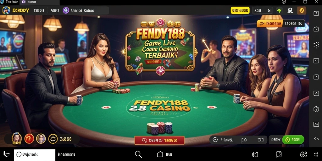 Screenshot FENDY188 menampilkan dealer langsung dan pemain yang terlibat dalam permainan.