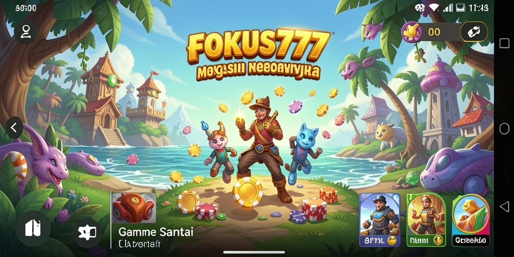Tampilan gameplay yang penuh warna dan menarik dari FOKUS777.