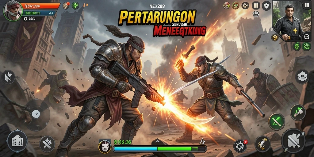 Gameplay mendebarkan dalam NEX288 dengan aksi pertarungan yang intens.