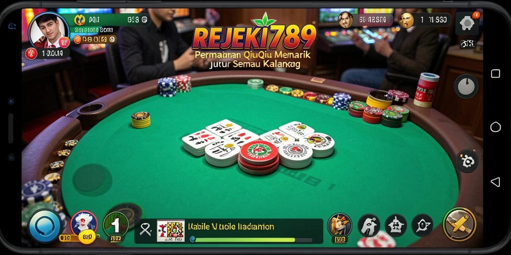 Tangkapan layar utama menunjukkan momen seru dalam permainan QiuQiu.