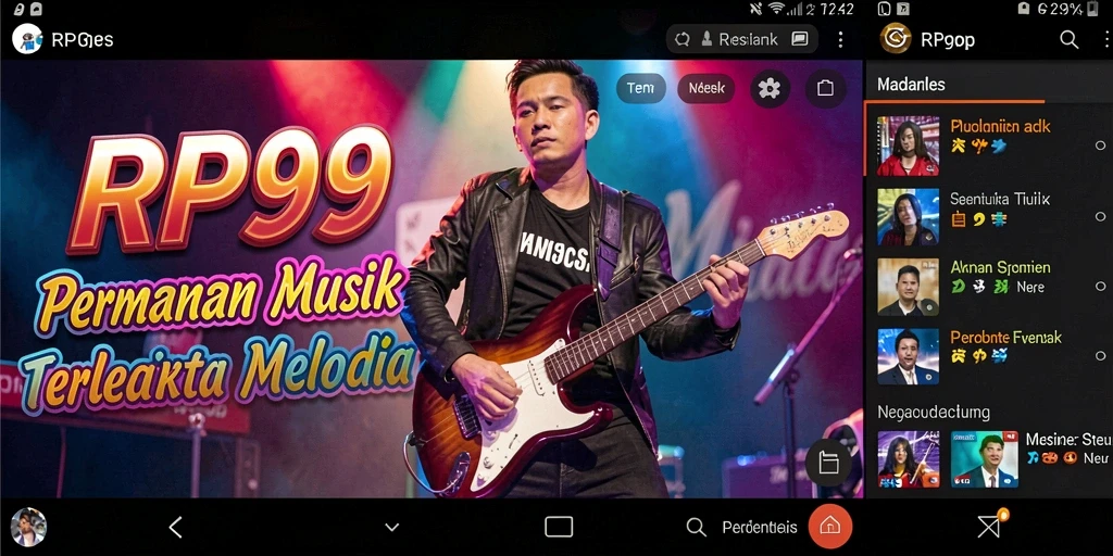 Screenshot gameplay RP99 menampilkan aksi seru dalam permainan musik.