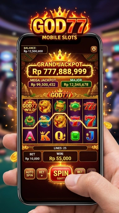 Antarmuka pengguna god77 yang sederhana dan intuitif.